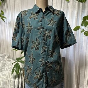 Men's Teal Floral Casual Button Down Shirt